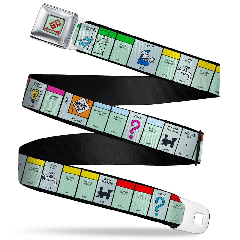 8553 Hasbro Belt Seatbelt Buckle Belt Monopoly Game Board Space Blocks